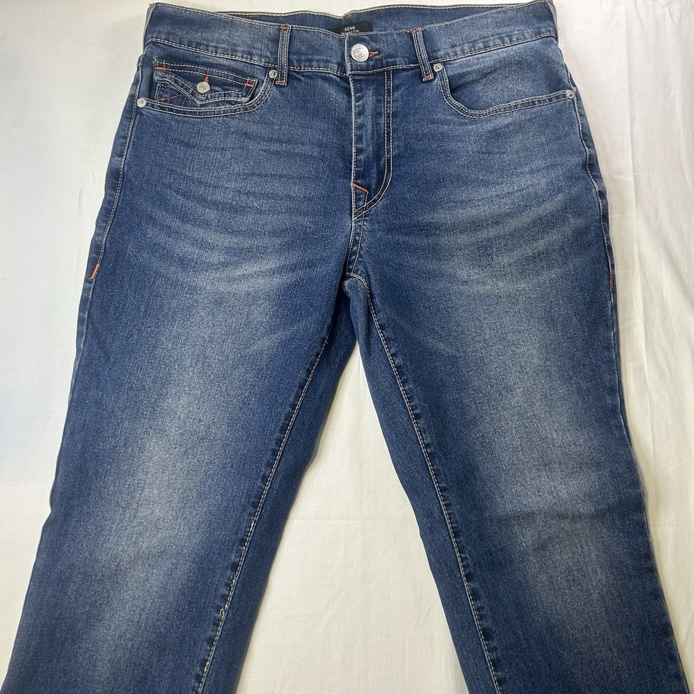 True Religion Geno Relaxed Slim Jeans Mens 33 Flap Pocket Medium Wash Denim